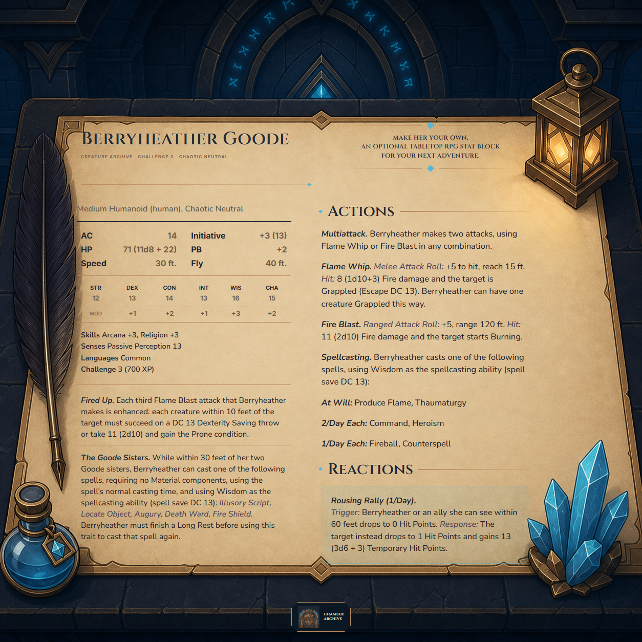 Berryheather Goode statblock