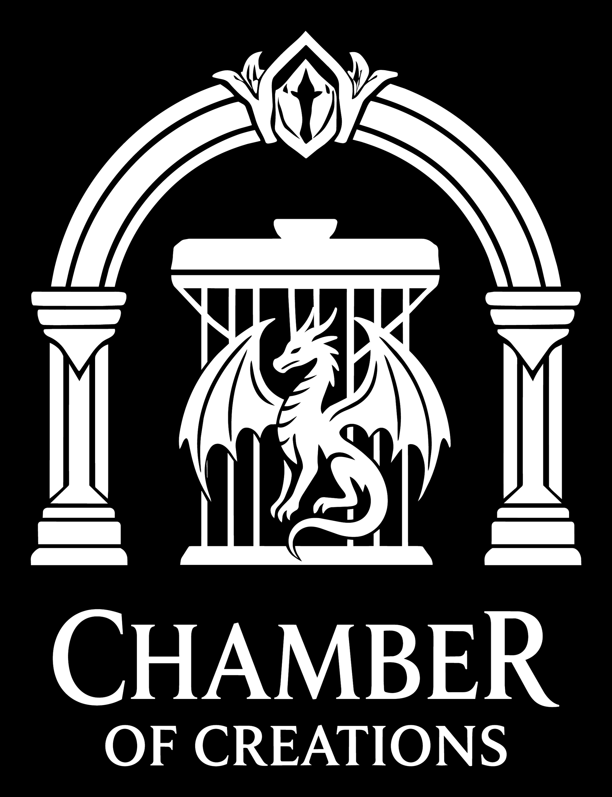 White Chamber of Creations logo on black